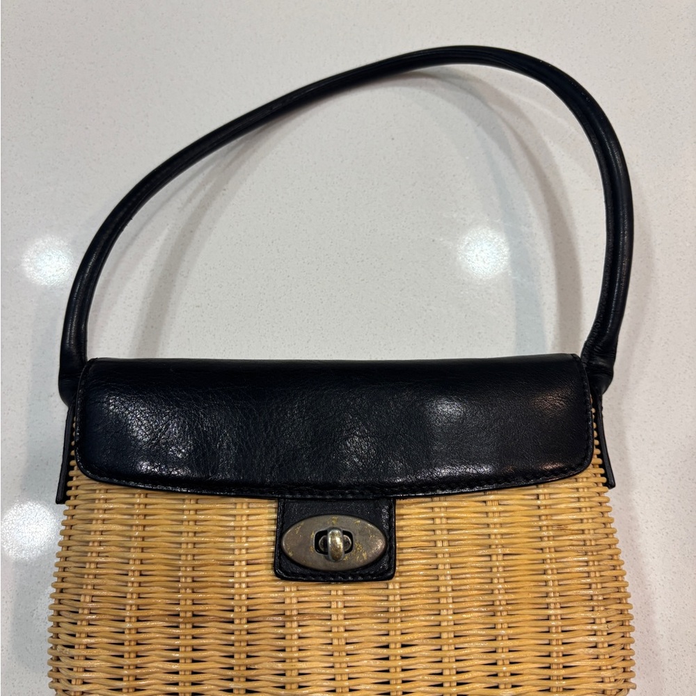 Cynthia Rowley Black and Tan Woven Shoulder Bag